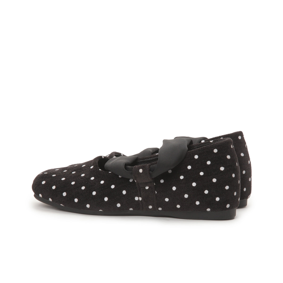 VELORA Polka Dot Bow Strap Mary Jane Flats