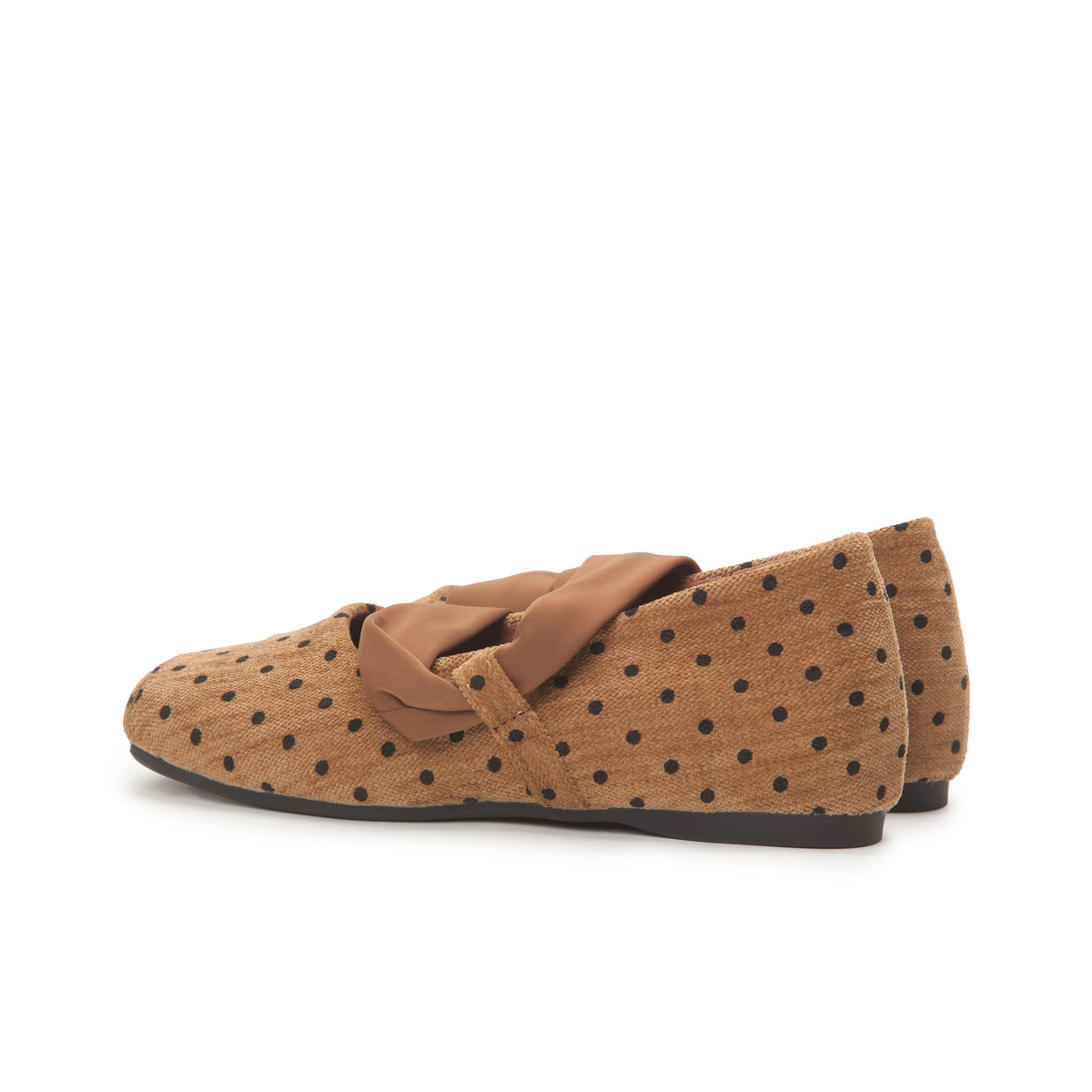 VELORA Polka Dot Bow Strap Mary Jane Flats