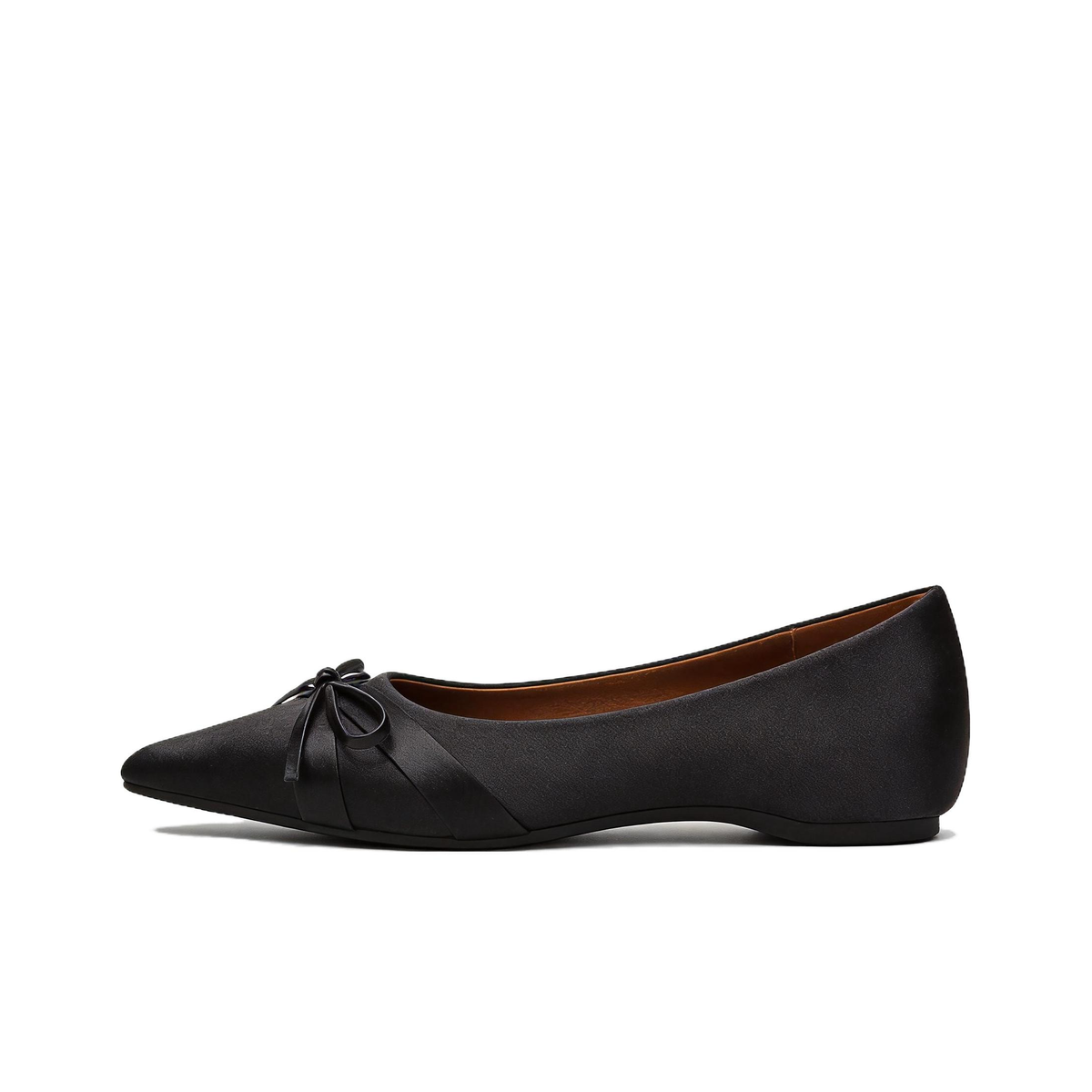 VELORA Satin Bow Pointed Toe Flat Shoes