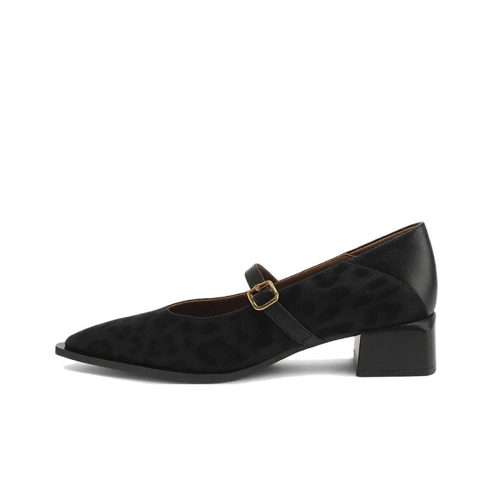 VELORA Leopard Print Mary Jane Block Heel Shoes